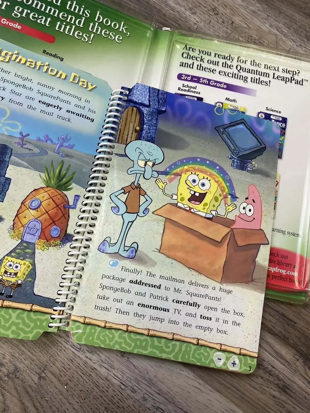 LeapFrog SpongeBob Square Pants Salty Sea Stories G1-3 Book & Cartridge Preowned